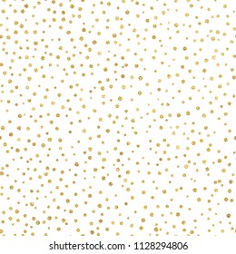 Glitter gold seamless pattern with polka dots. Hipster trendy effect. EPS 10