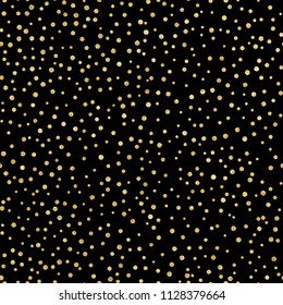 Glitter gold seamless pattern with polka dots. Hipster trendy effect. EPS 10