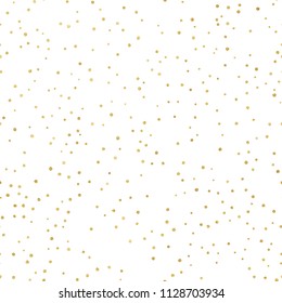 Glitter gold seamless pattern with polka dots. Hipster trendy effect. EPS 10