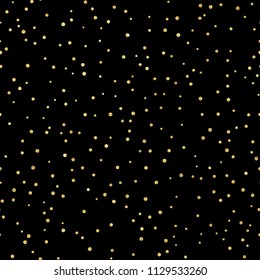 Glitter gold seamless pattern with polka dots. Hipster trendy effect. EPS 10