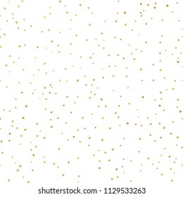 Glitter gold seamless pattern with polka dots. Hipster trendy effect. EPS 10