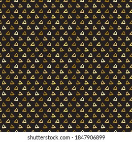 glitter gold seamless pattern of triangles - vector illustration of geometric pattern