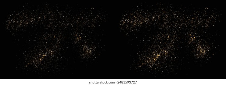 Glitter gold shiny light effect transparent background design