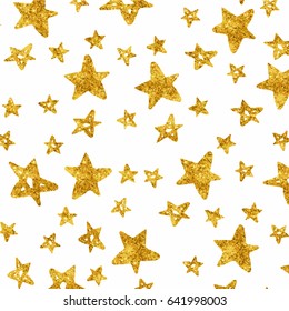 glitter gold stars pattern