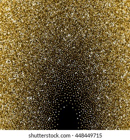 Glitter golden gradient with scattered tinsel and sparkles 