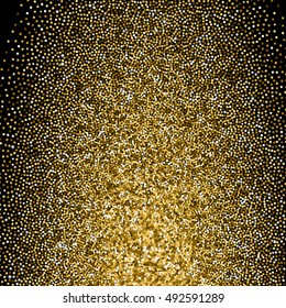 Glitter golden gradient with scattered tinsel and sparkles 