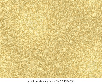 Glitter golden gradient seamless pattern. Sparkle golden background with blinking lights. Horizontal background with tinsel and sparkles. Design golden foil for invitations, posters, cards, wallpaper 