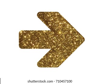 The Glitter golden isolated arrow flat icon