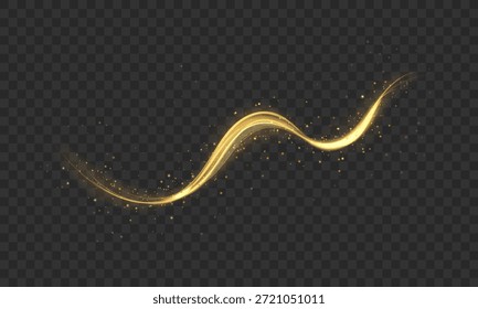 Brilho, luz dourada trilhas onda de fluxo, corda cintilante com brilho, erupções radiantes, Feixe, curva, dinâmico, mágico, efeito de movimento abstrato luxuoso.