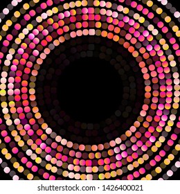  Glitter Halftone Dotted Backdrop. Abstract Circular Retro Pattern. Pop Art Style disco Background