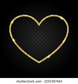 glitter heart frame, luxury border for valentine banner, card, vector illustration