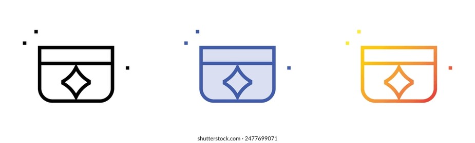 glitter icon. Linear, Blue Fill and Gradient Style Design Isolated On White Background