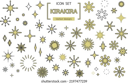 Glitter icon set main line vector design