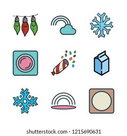 glitter icon set. vector set about light, confetti, milky and lens icons set.