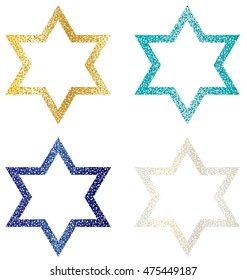 glitter jewish stars outline