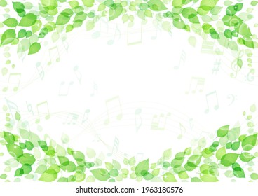 Glitter Leaves and Music Notes Background Frame