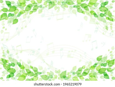 Glitter Leaves and Music Notes Background Frame