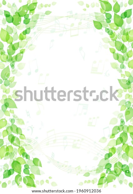 Glitter Leaves\
and Music Notes Background\
Frame