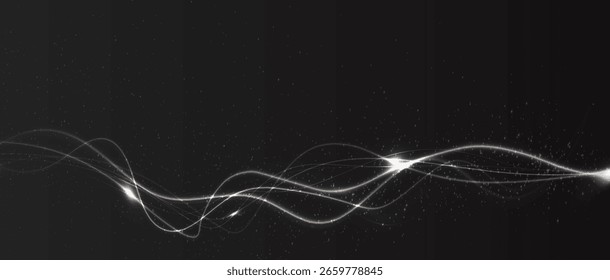 Glitter, light, twirl, wave, magic in a neon glowing swirl. Beam, curve, dynamic, effect, flare form a glowing PNG style. blue curved light line, rope, tape. Twirl Png