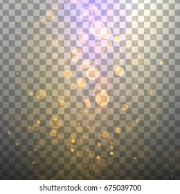 Glitter lights effects. Illustration on transparent background. Graphic concept for your design