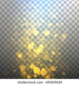 Glitter lights effects. Illustration on transparent background. Graphic concept for your design