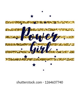 glitter line girl text star tee illustration  art vector 