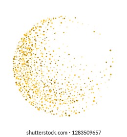 Glitter magic round with confetti on white background. Vector illustration