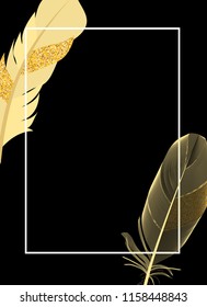 Glitter Painted Birds of Feather Background. Vector Illustration. EPS10