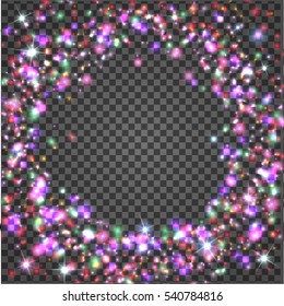   glitter particles background effect for luxury greeting rich card. Sparkling texture. Star dust sparks in explosion on transparent background.