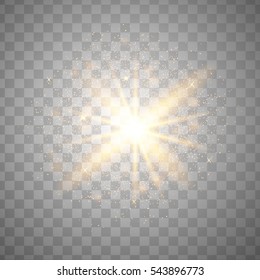 Glitter particles background effect. Sparkling texture. Star dust sparks in explosion on a transparent background. Vector Illustration.