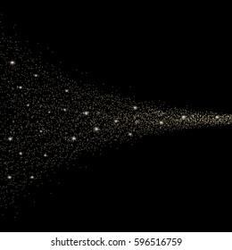 Glitter particles light shine effect on transparent vector background