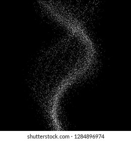 glitter particles mist or flame wave on black background
