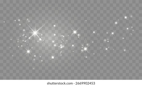 Glitter Particles with Shinigs Isolated on Transparent Background
