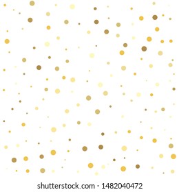 Glitter pattern for banner, greeting card. Falling golden dot abstract decoration for party, birthday celebrate, anniversary or event, festive.