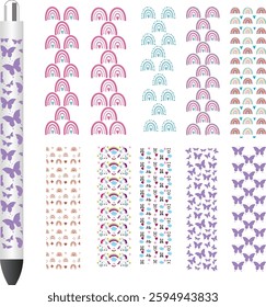 Glitter pen wrap Designs, police, flower, sunflower, leopard, coffee, dogs paw, leaf, animals, fruits, firefighter, nurse, scrub life, medical, pen card template, schoo,teeacher, apple, turtles