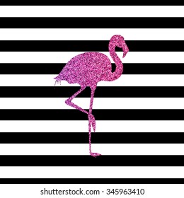 Glitter pink flamingo