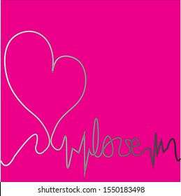 Glitter pink heart, vector illustration
