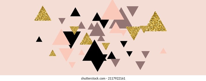 Vector de polígono brillante Fondo Panorámico Rosa. Afiche del aceite del triángulo ligero. Papel tapiz de forma de arte brillante. Diseño Geométrico Memphis.