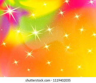 Glitter rainbow background. The sky in pastel color. Bright mermaid pattern.Vector illustration.