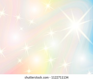 Glitter rainbow background. The sky in pastel color. Bright mermaid pattern.Vector illustration.