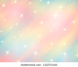 Glitter rainbow background. The sky in pastel color. Bright mermaid pattern.Vector illustration.