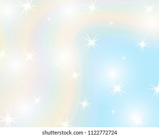 Glitter rainbow background. The sky in pastel color. Bright mermaid pattern.Vector illustration.