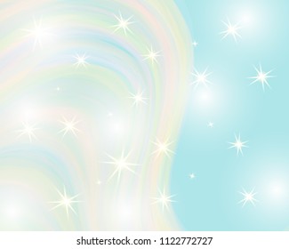 Glitter rainbow background. The sky in pastel color. Bright mermaid pattern.Vector illustration.