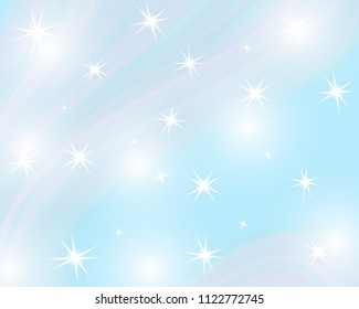 Glitter rainbow background. The sky in pastel color. Bright kawaii mermaid pattern.Vector illustration.