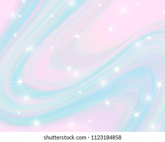 Glitter rainbow background. The sky in pastel color. Bright mermaid pattern.Vector illustration.