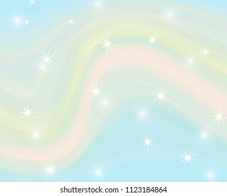Glitter rainbow background. The sky in pastel color. Bright mermaid pattern.Vector illustration.