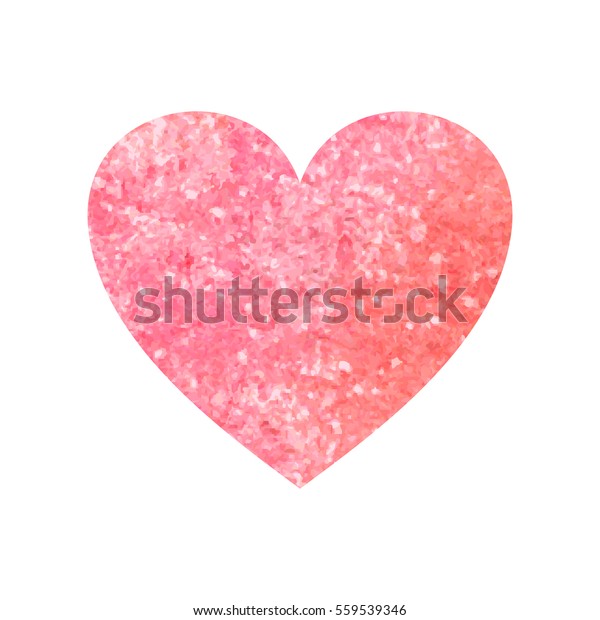 Glitter Red Heart Shape Vector Illustration Stock Vector (Royalty Free