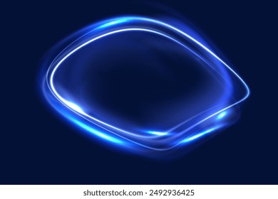 Glitter ribbon. Glow effect. Curved lines. Energy energy. LED glare tape. Shining neon space stripes. Magic circular swirl design. The vortex trail effect. Smooth wave. Ill arc. Light flow.
