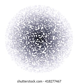 Glitter Round with Black Dots Isolated on White Background