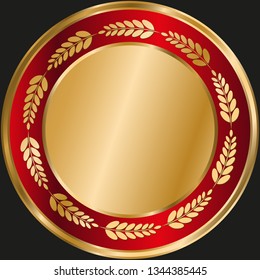 Glitter round gold template   on black background. Vector image. Eps 8